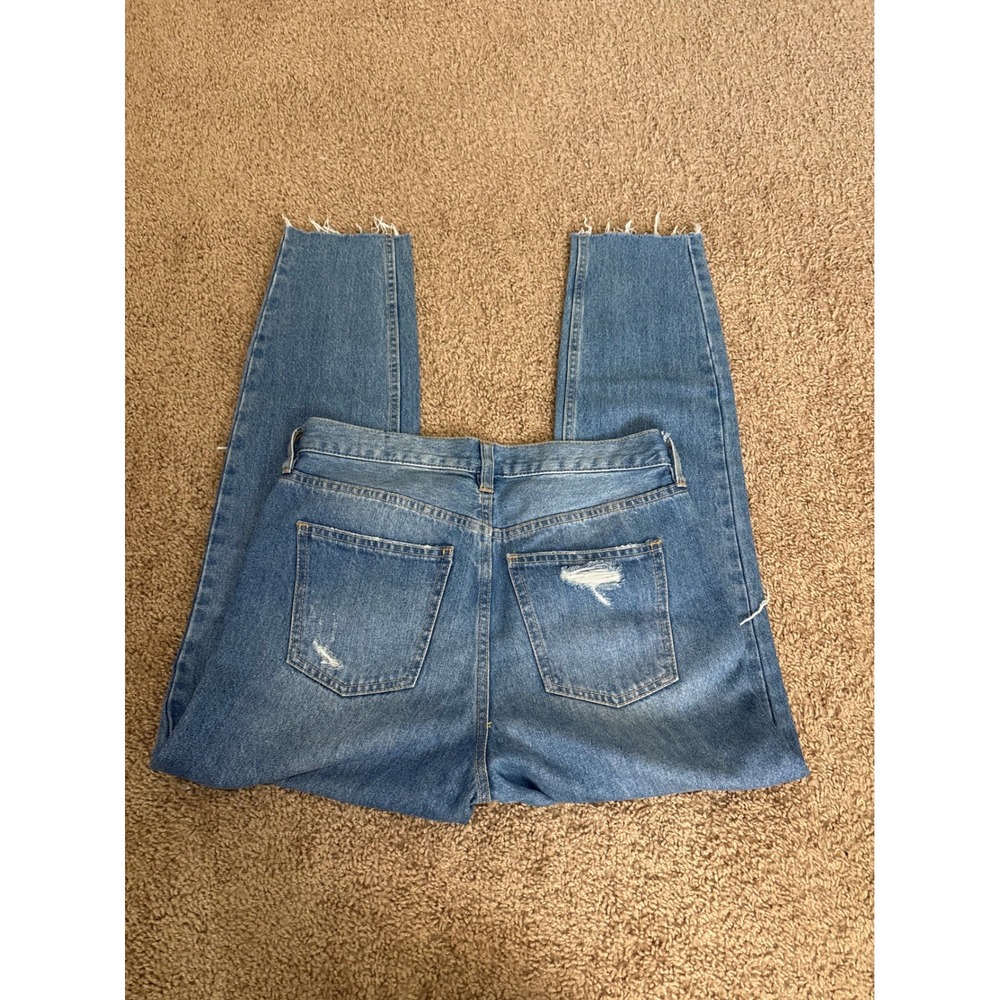 Free People We The Free High Rise Distressed Skinny Jeans Blue Button Fly 26 - Picture 5 of 5